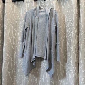 Calvin Klein Light Gray Logo Patch Pocket Hoodie Size L